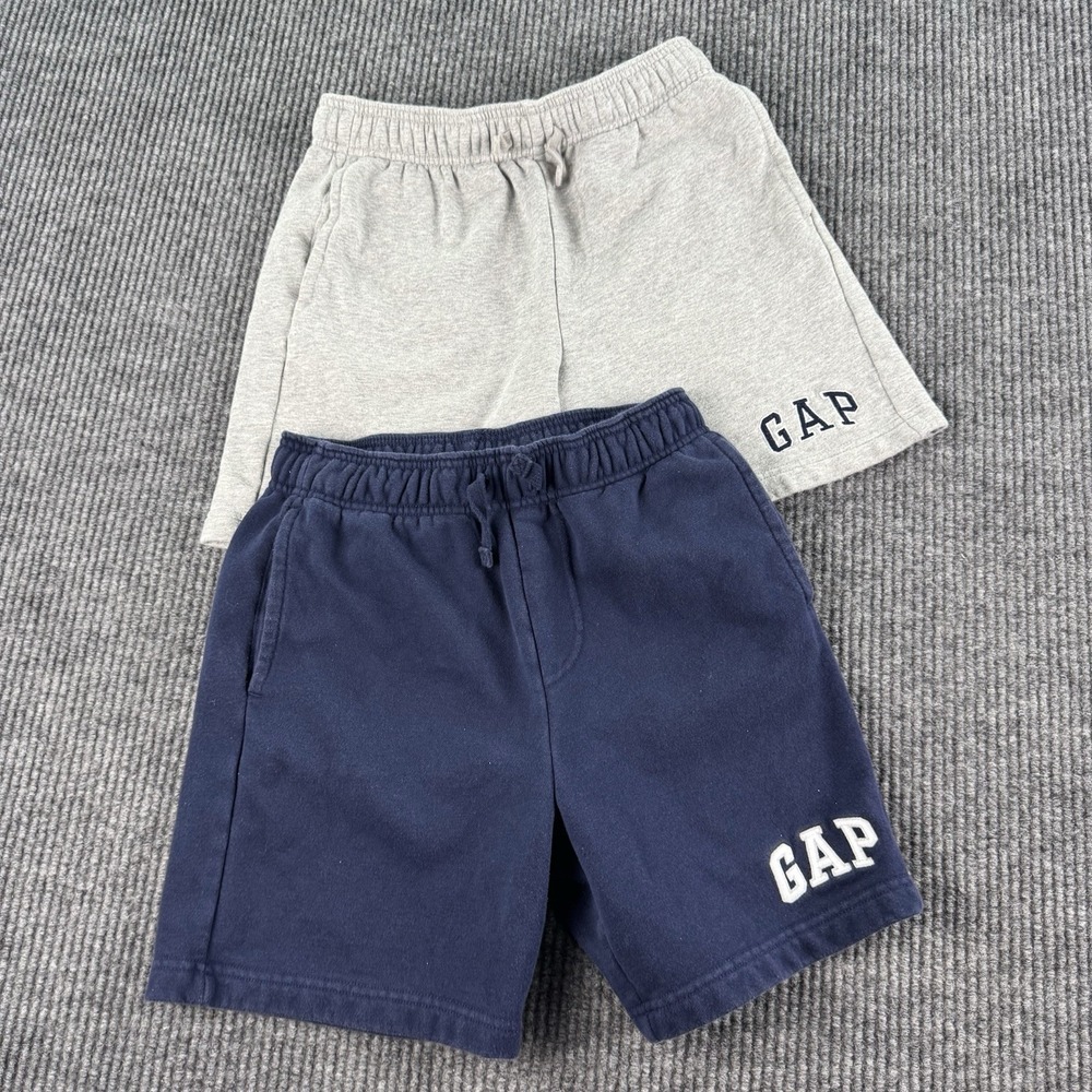 Vintage Gap Kids Sweat Shorts XXL Blue Gray Spell Out Logo Athletic Lot Of 2